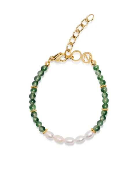 Nialaya Jewelry baroque pearl-agate beaded bracelet