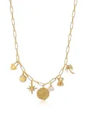Nialaya Jewelry cable-link gold-plated charm necklace