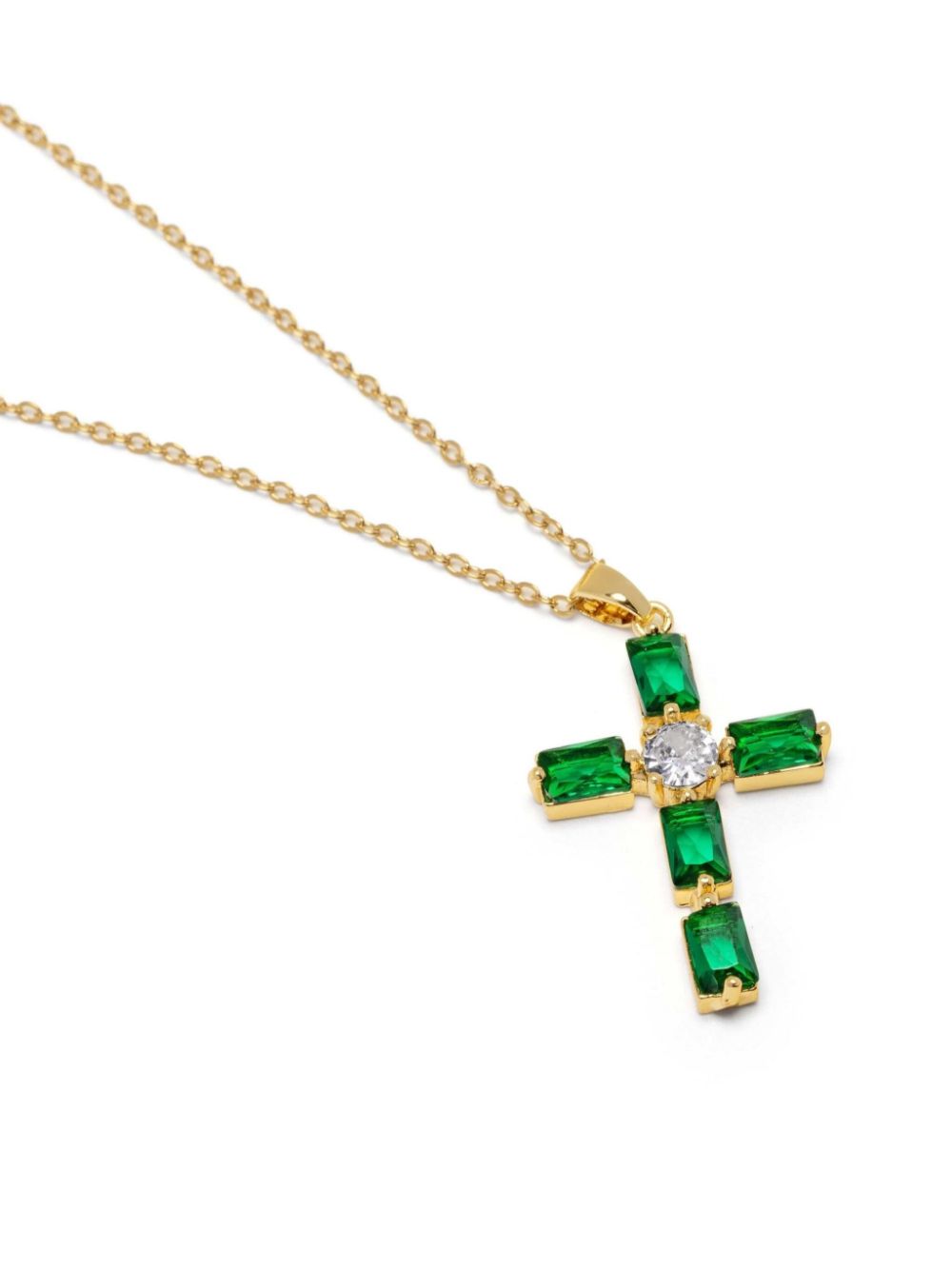 Nialaya Jewelry crystal-embellished cross-charm necklace - Gold