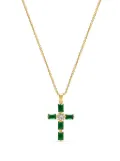 Nialaya Jewelry crystal-embellished cross-charm necklace - Gold