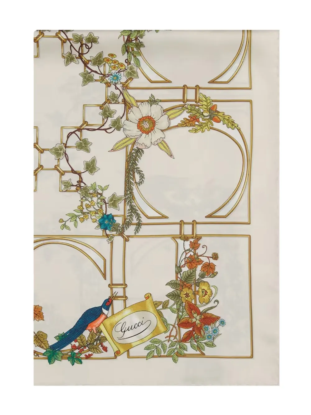 floral-print silk scarf