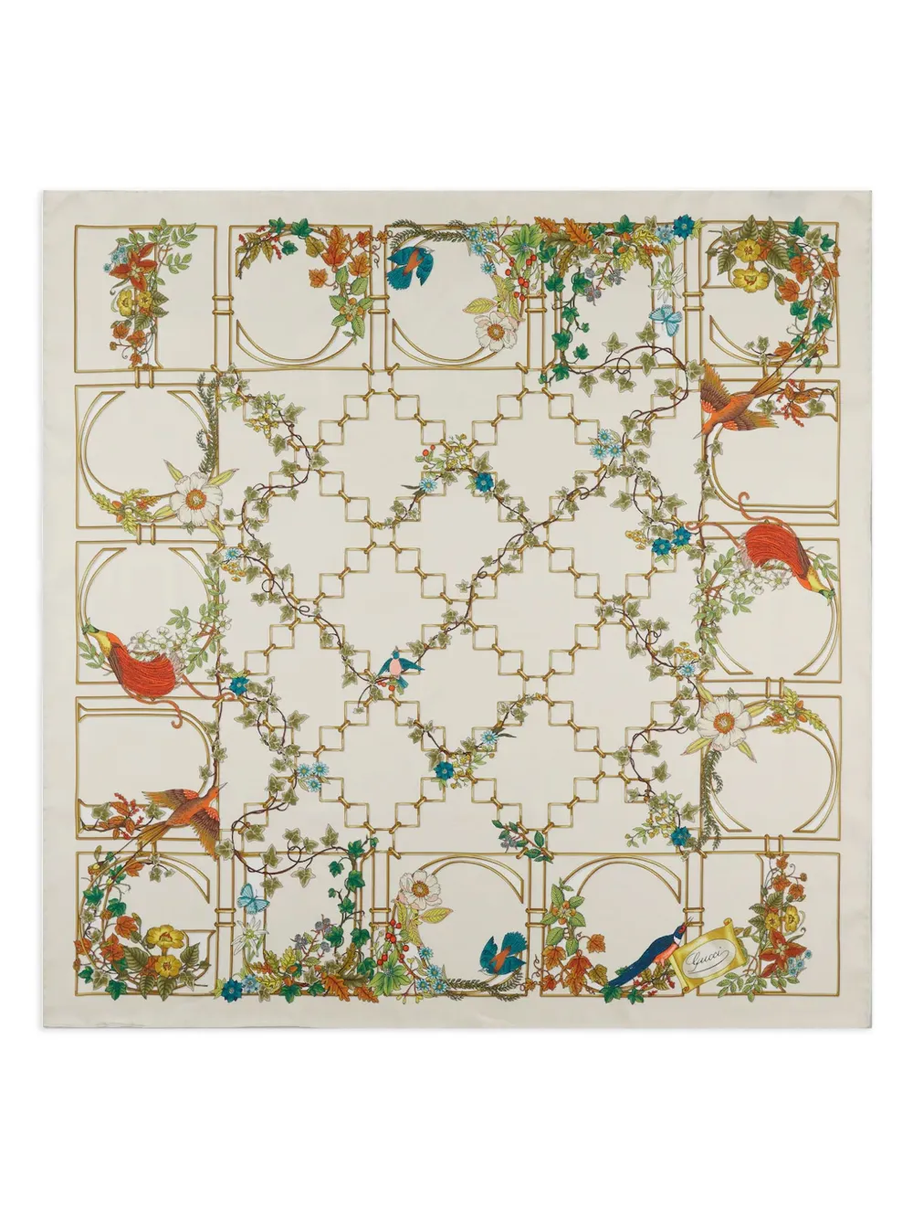 Gucci Sjaal met bloemenprint - Wit