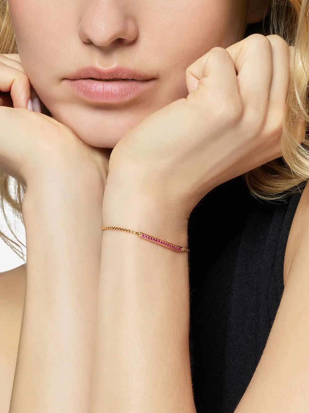 David Yurman pulsera Petite Pavé Bar en oro amarillo de 18kt de 1.7mm | Image 2