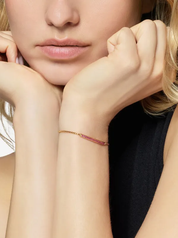 David Yurman 18kt Yellow Gold Petite Pavé Bar Bracelet