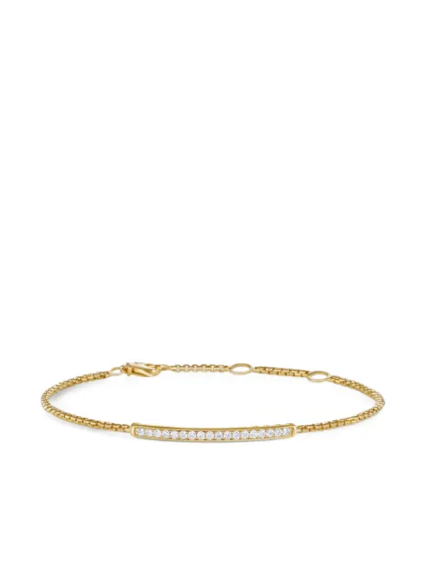 David Yurman pulsera Petite Pavé Bar en oro amarillo de 18kt con diamantes de 1.7mm