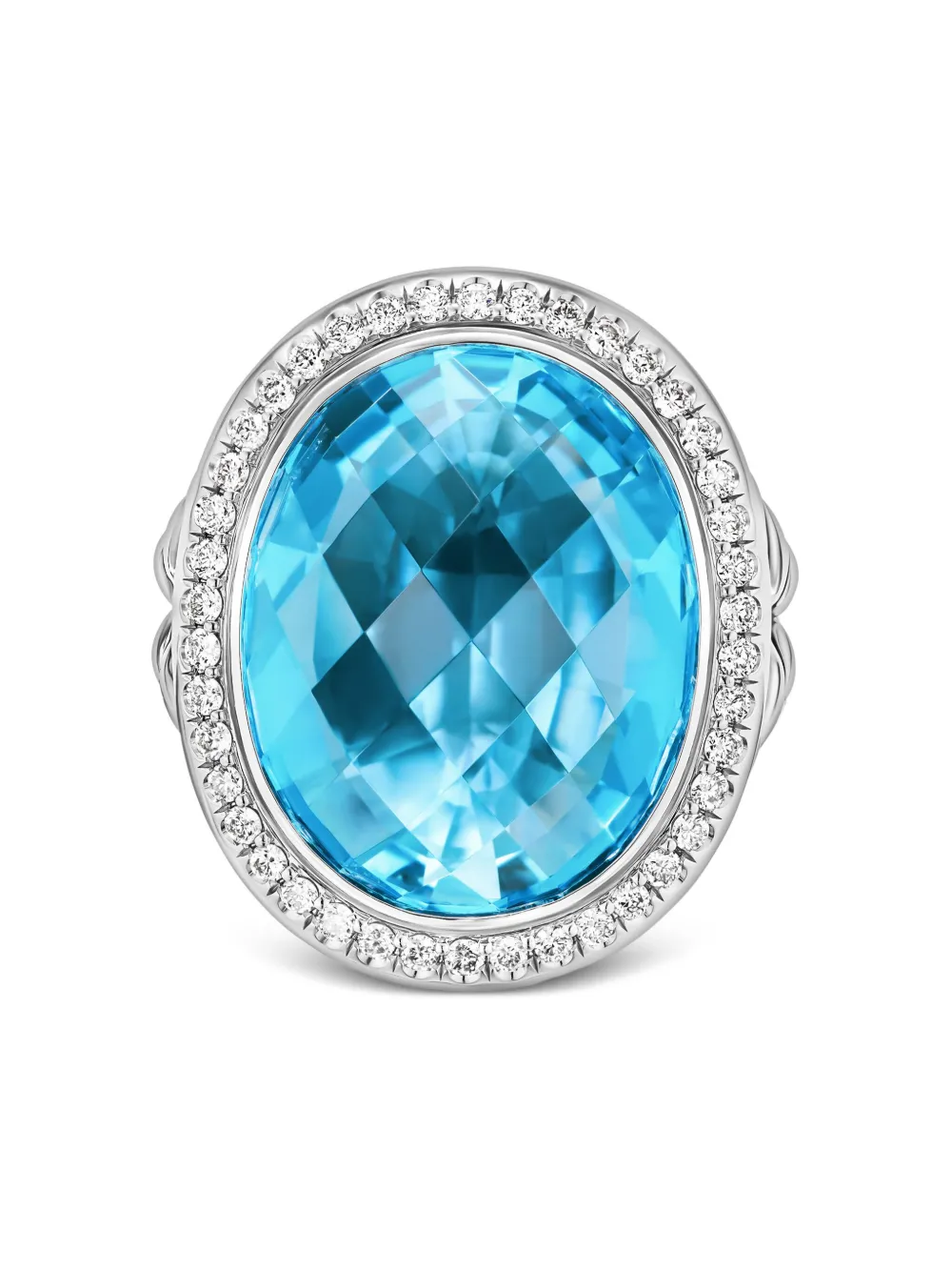 David Yurman Sterling Silver Albion Topaz And Diamond Ring In Silver