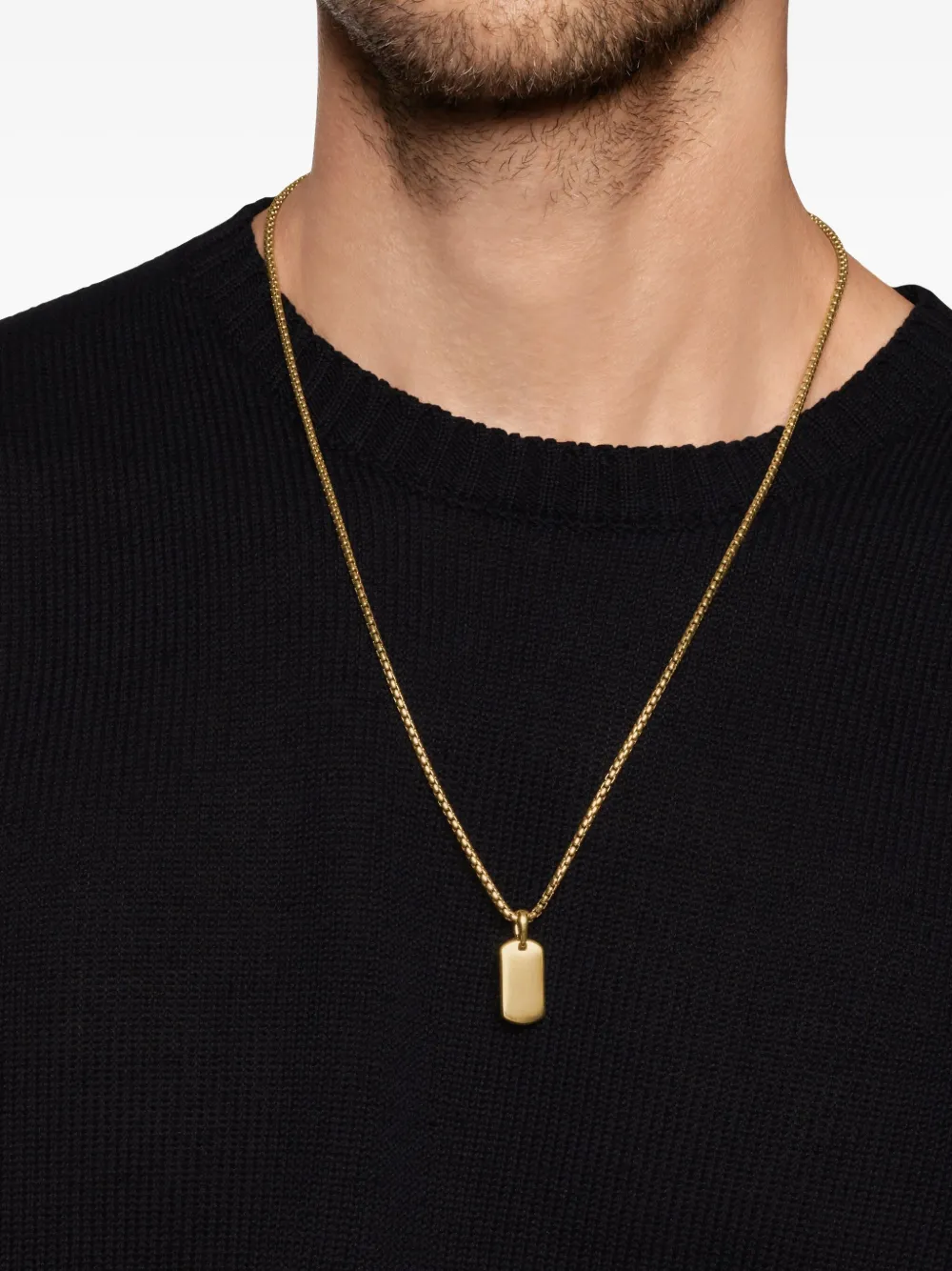 David Yurman 18kt yellow gold Chevron tag (21mm) | Image 2