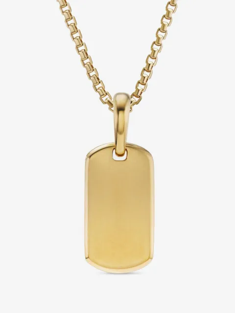 David Yurman etiqueta Chevron en oro amarillo de 18kt de 21mm