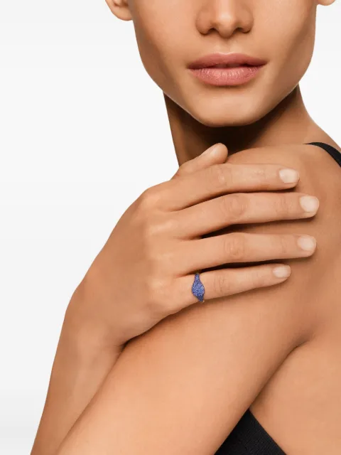 David Yurman bague Petite Pavé en or 18ct sertie de saphirs (7 mm)