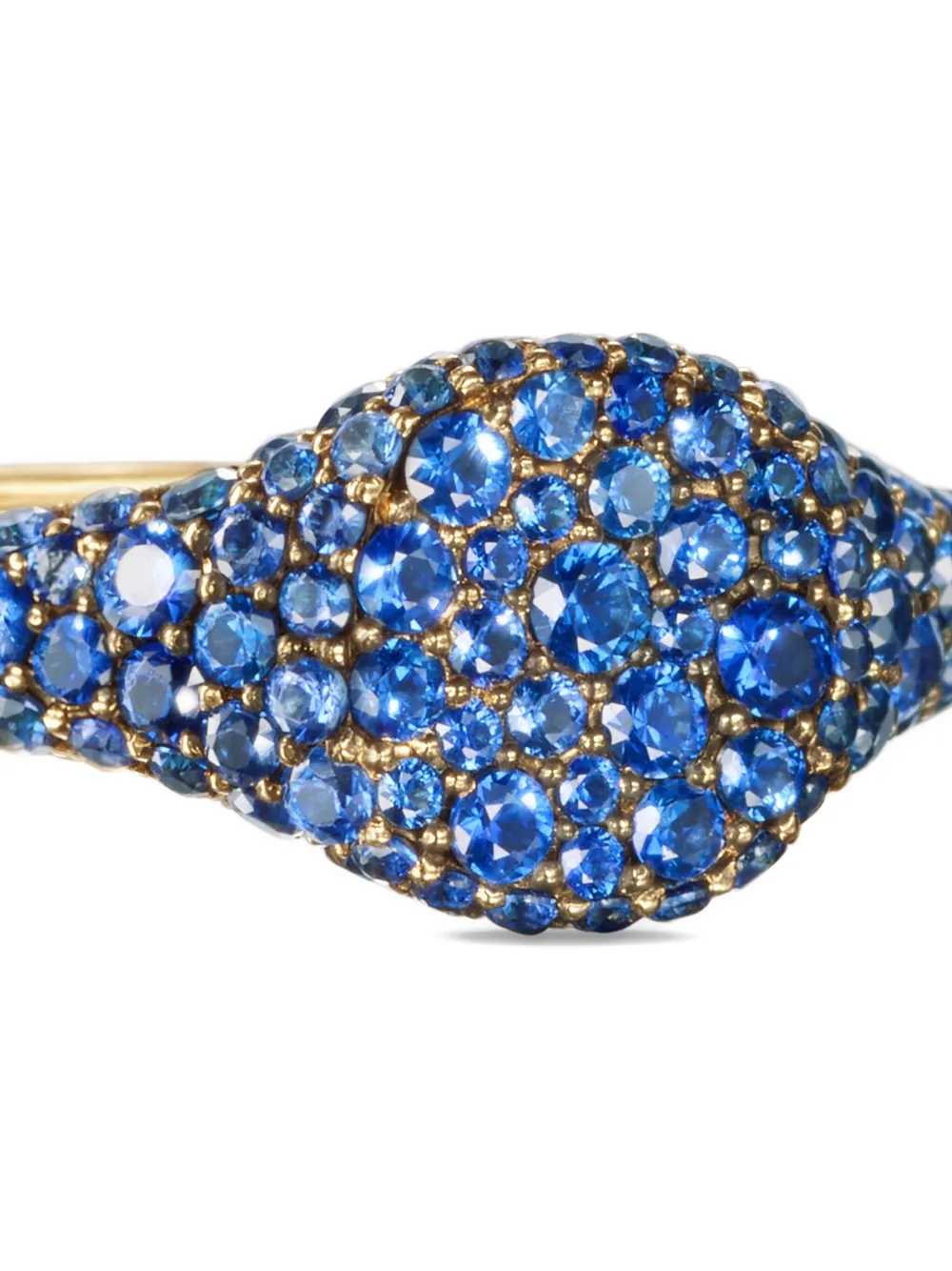 David Yurman 18kt yellow gold Petite Pavé sapphire pinky ring (7mm) | Image 2
