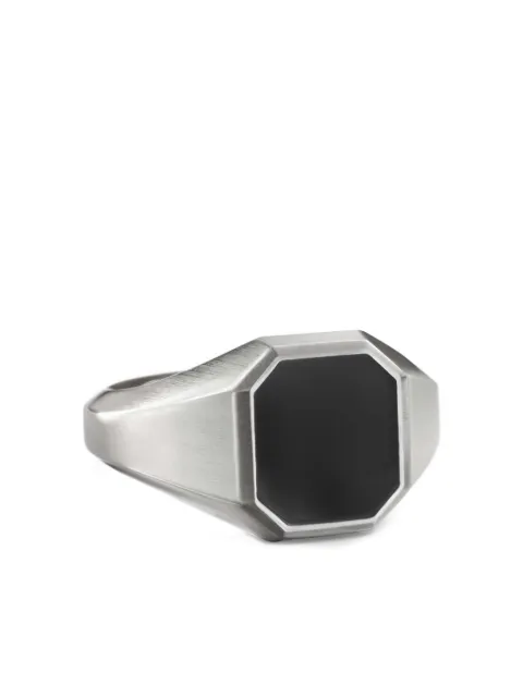 David Yurman anillo de sello Streamline en plata de ley con ónix de 14mm