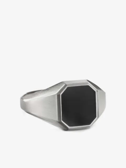 David Yurman sterling silver Streamline onyx signet ring (14mm)