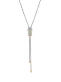 David Yurman 18kt yellow gold and sterling silver Zig Zag Stax Y diamond necklace