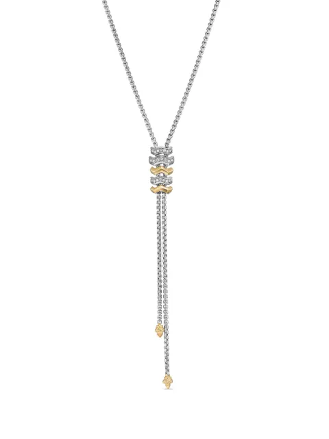David Yurman collar Zig Zag Stax Y en oro amarillo de 18kt y plata de ley con diamante