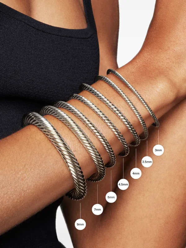 David Yurman Cable Bracelet Gold Sculpted Cable Bangle Bracelet In