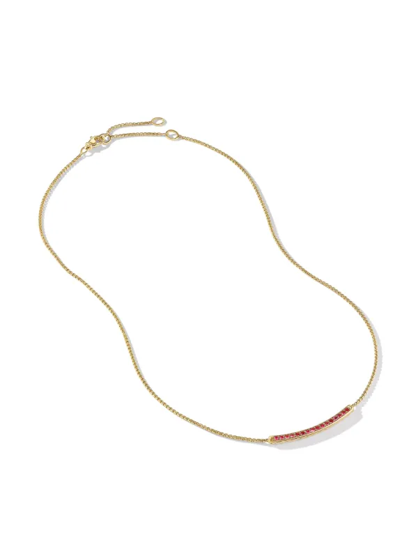 David Yurman 18kt Yellow Gold Petite Pave Bar Ruby Necklace Gold FARFETCH SA