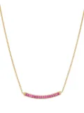 David Yurman 18kt yellow gold Petite Pavé Bar ruby necklace (1.25mm)