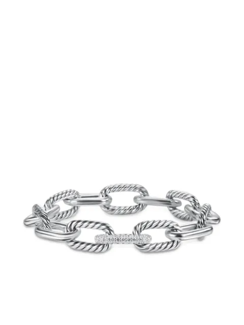 David Yurman sterling silver DY Madison chain diamond bracelet (11mm)