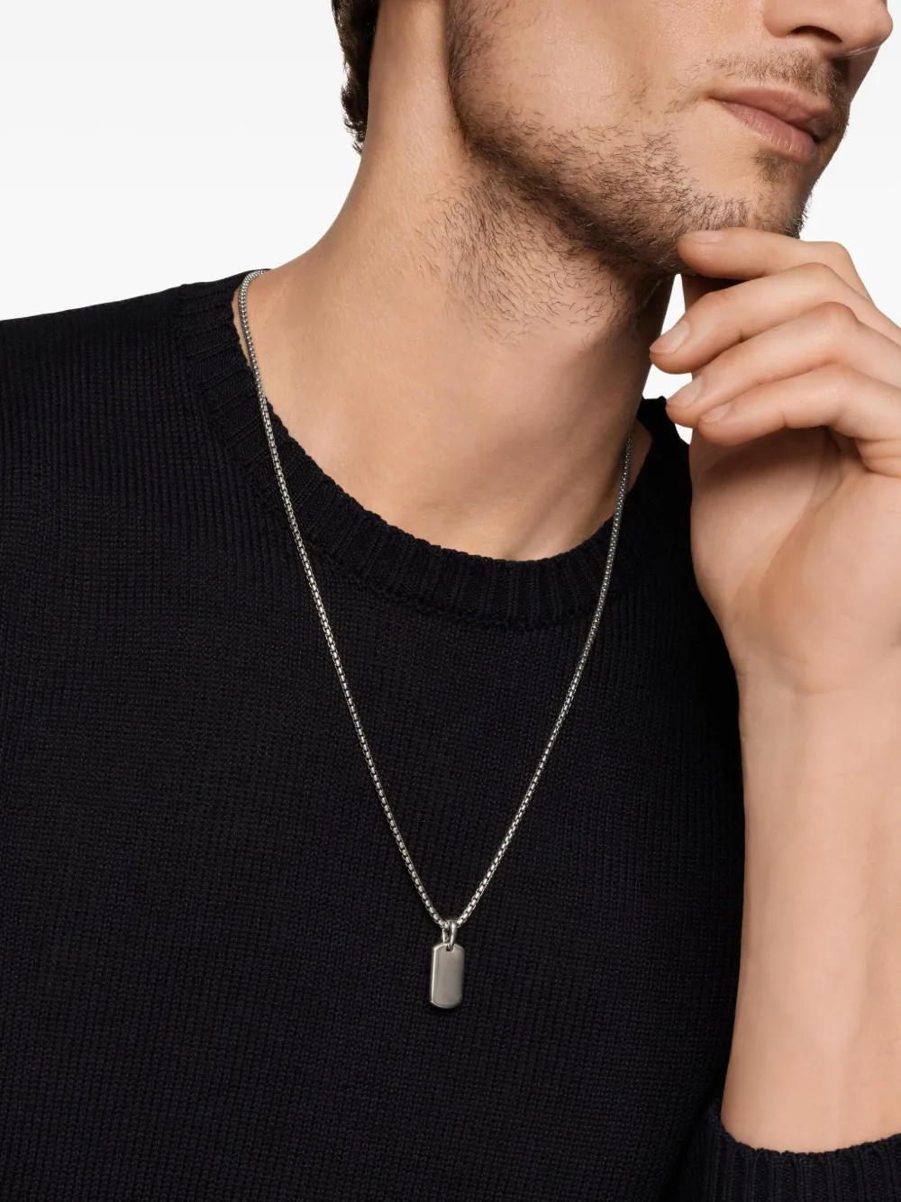 David Yurman Targhetta Chevron in argento sterling (21mm) | Image 2