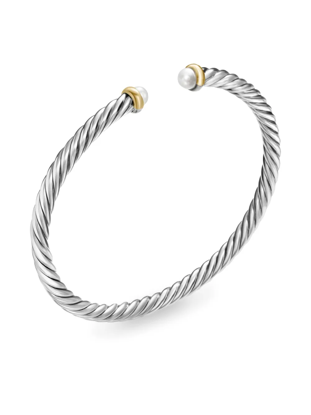  David Yurman Pulsera Cable Flex De 4 Mm En Oro Amarillo De 14 Ct Y Plata De Ley - Plateado 