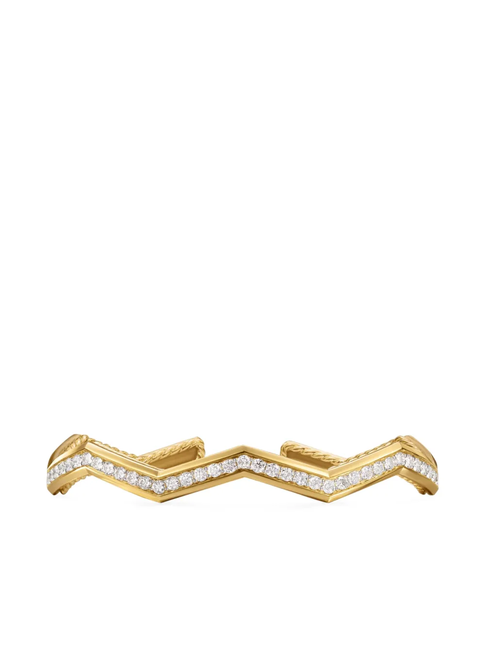 David Yurman Zig Zag Stax™ ダイヤモンド カフブレスレット 5mm 18Kイエローゴールド | ゴールドトーン | Image 1