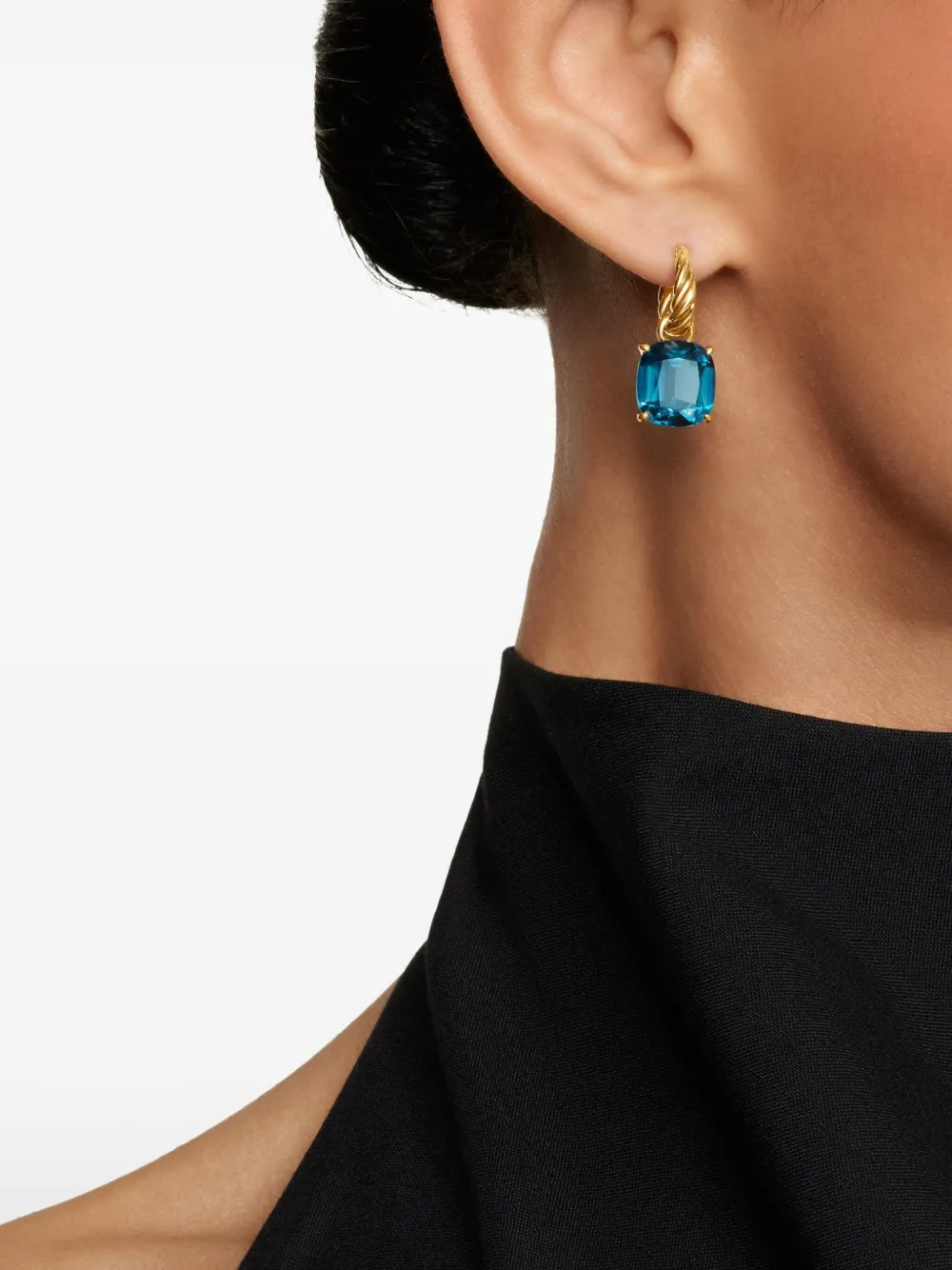 David Yurman aretes Marbella en oro amarillo de 18kt con topacio azul | Image 2
