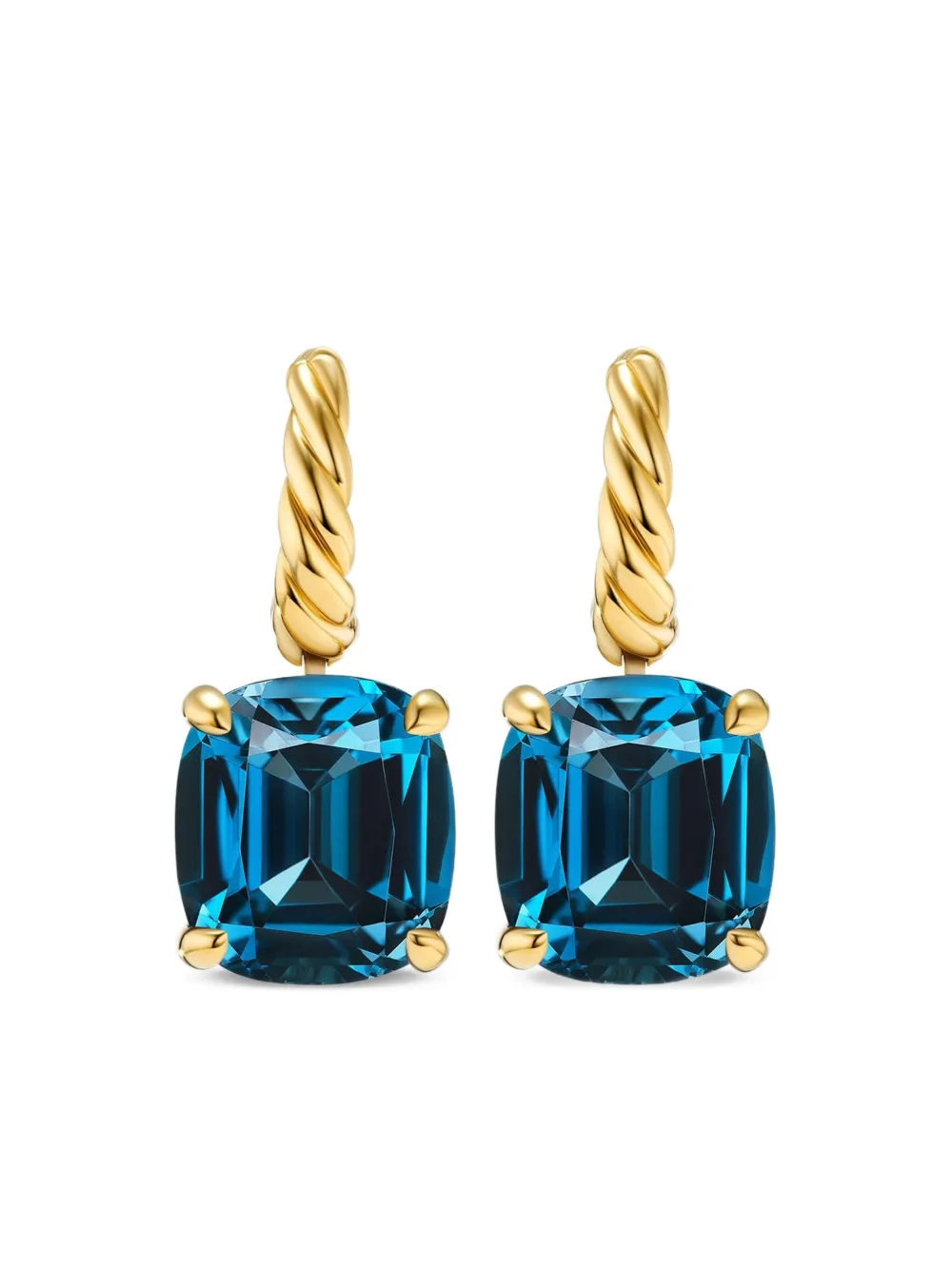 David Yurman aretes Marbella en oro amarillo de 18kt con topacio azul | dorado | Image 1