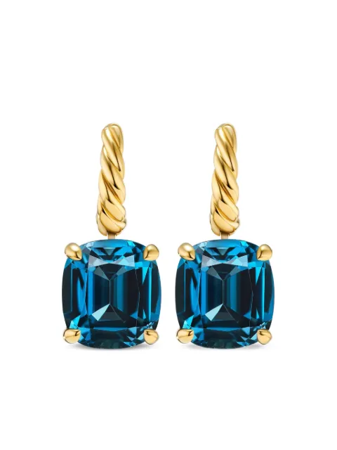 David Yurman 18kt yellow gold Marbella blue topaz drop earrings