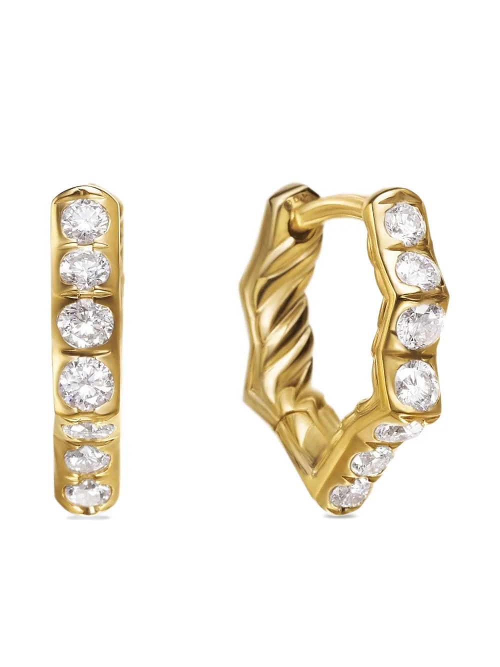 David Yurman Stax ダイヤモンド ピアス 18Kイエローゴールド | ゴールドトーン | Image 1