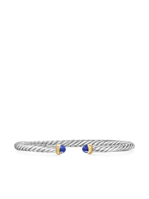 David Yurman 14kt yellow gold and sterling silver Modern Cable lapis lazuli bracelet (4mm)