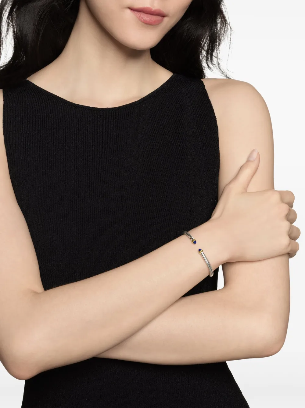 David Yurman 14kt yellow gold and sterling silver Modern Cable lapis lazuli bracelet (4mm) | Image 2