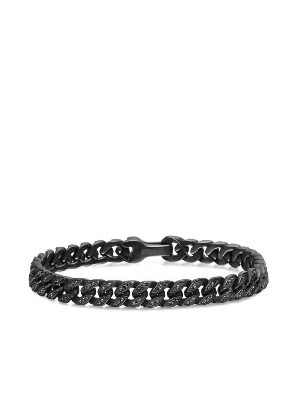 David Yurman Curb Chain ダイヤモンド ブレスレット 8mm