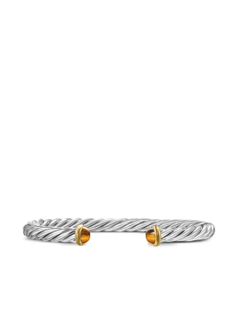 David Yurman 14kt yellow gold and sterling silver Cable cuff bracelet (6mm)