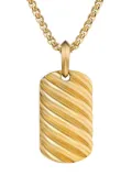 David Yurman 18kt yellow gold Sculpted Cable Tag necklace charm