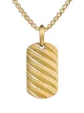 David Yurman 18kt yellow gold Sculpted Cable Tag necklace charm