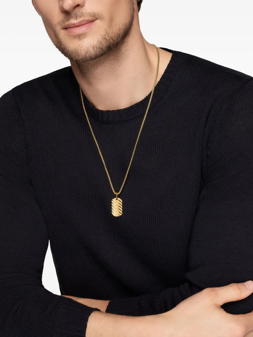 David Yurman breloque Sculpted Cable Tag en or 18ct | Image 2