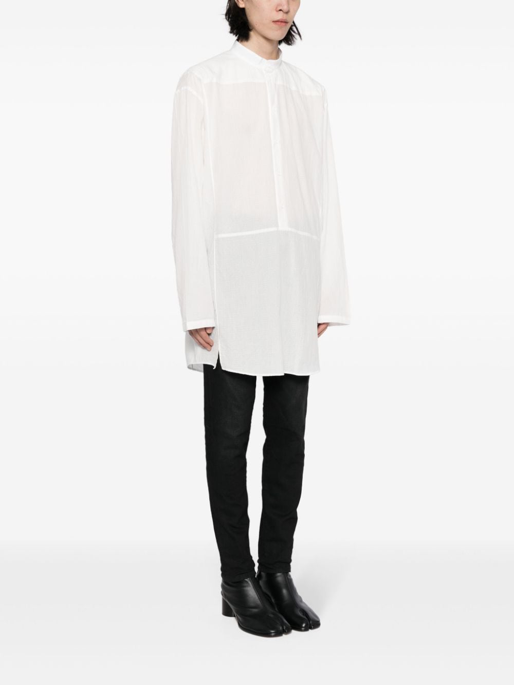 Shop Nicolas Andreas Taralis Long-sleeve Cotton Shirt In White