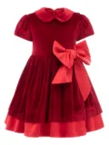 Tulleen bow-detail velvet dress - Red