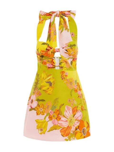 ALEMAIS Silas floral-print linen minidress