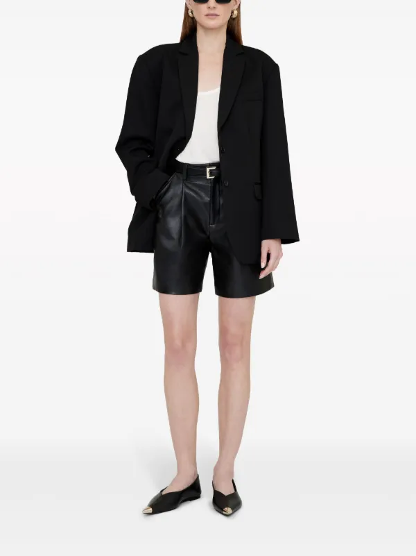 ANINE BING Nina Leather Ballerina Shoes Black FARFETCH JO