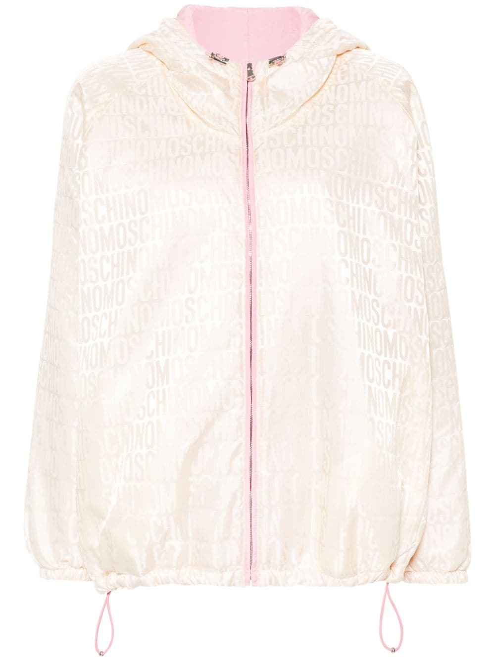 Moschino Monogram-print Hooded Jacket In Neutrals