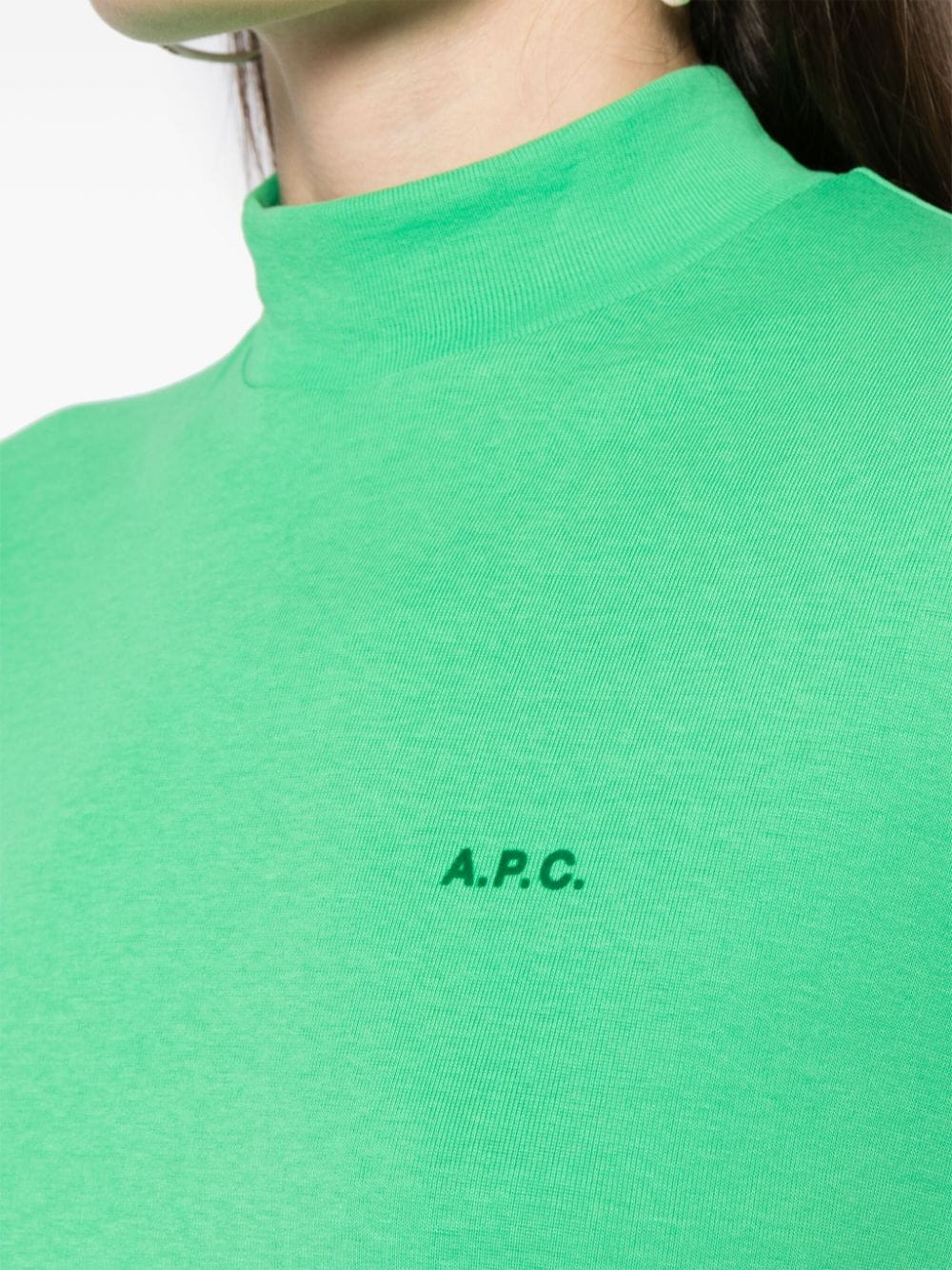 Shop Apc Logo-print Cotton T-shirt In Green
