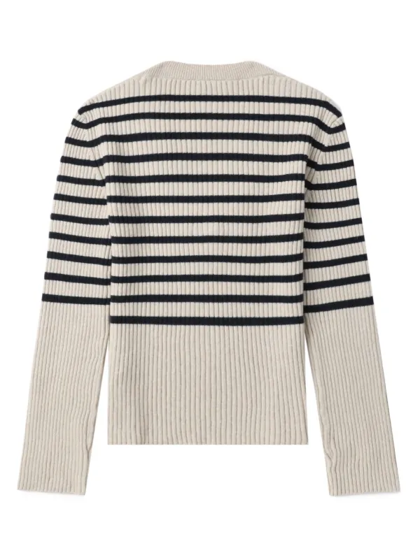 A.P.C. ストライプ リブニット セーター | ホワイト | FARFETCH JP