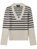 A.P.C. striped ribbed-knit jumper - White