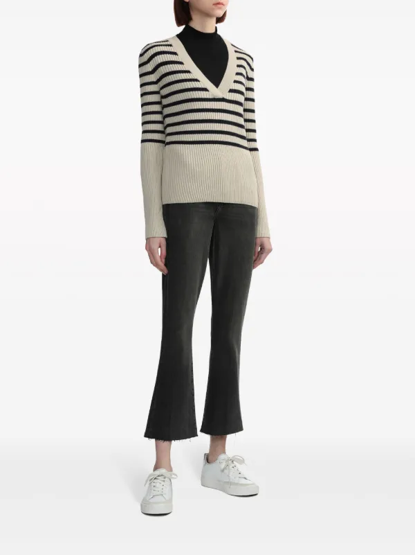 A.P.C. ストライプ リブニット セーター | ホワイト | FARFETCH JP