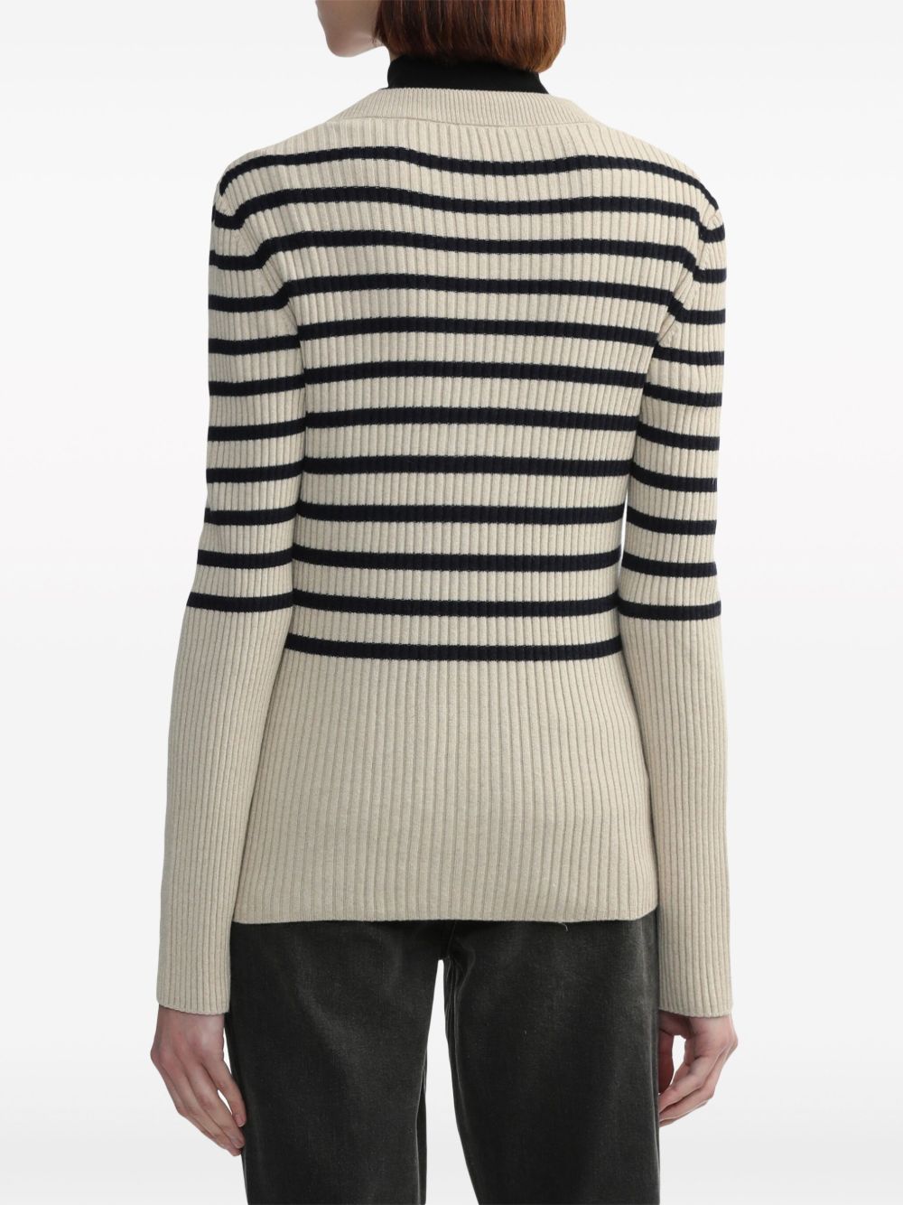 A.P.C. striped ribbed-knit jumper Women