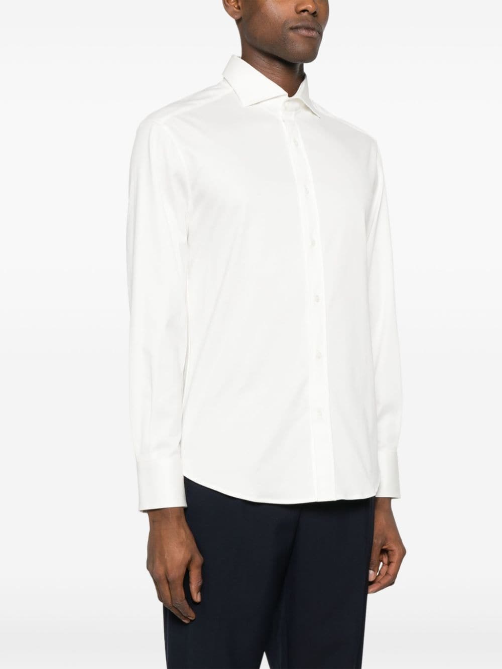 Brunello Cucinelli Katoenen overhemd met gespreide kraag Wit