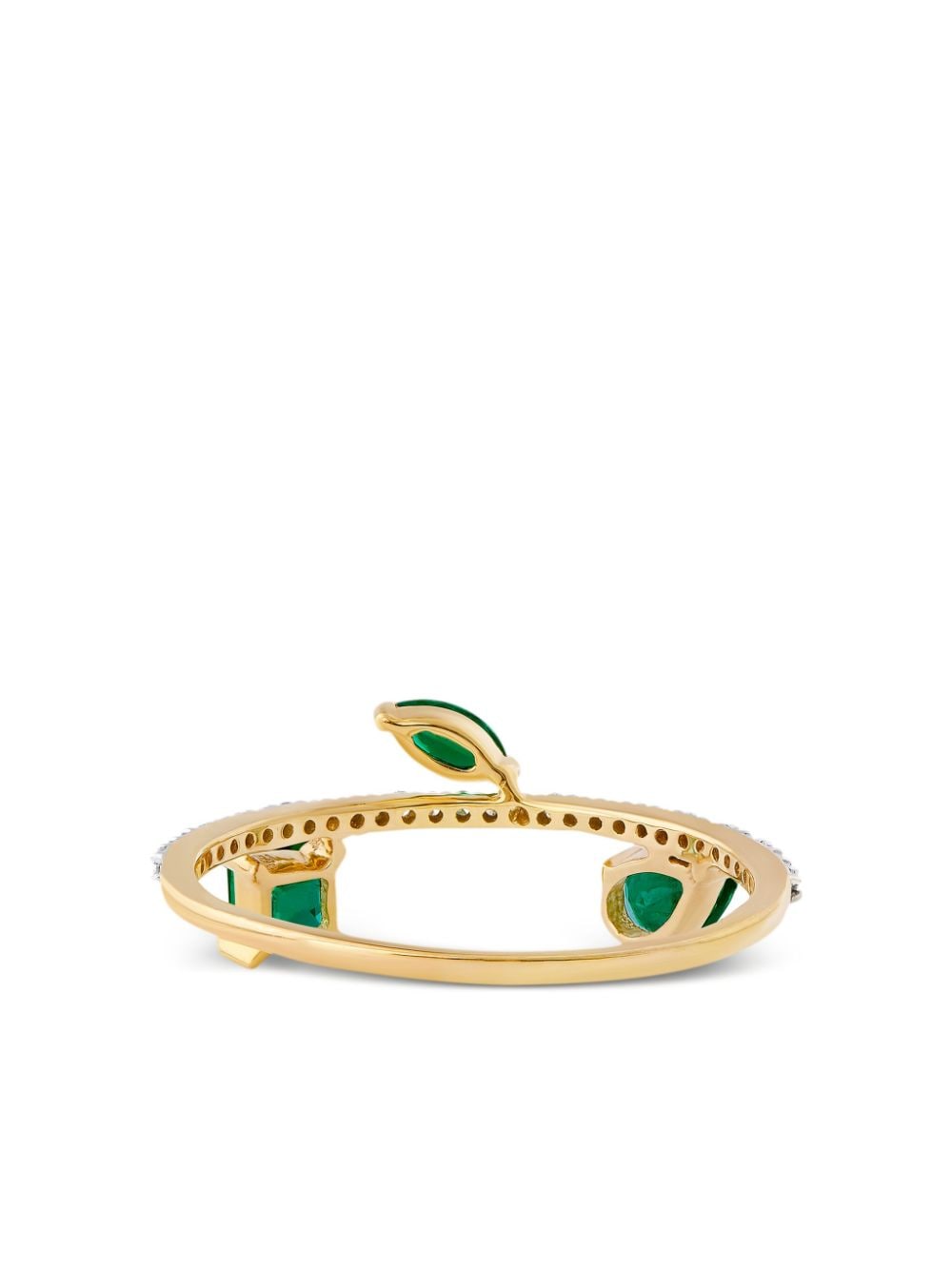 Shop House Of Meraki 18kt Yellow Gold Thea Emerald And Diamong Ring