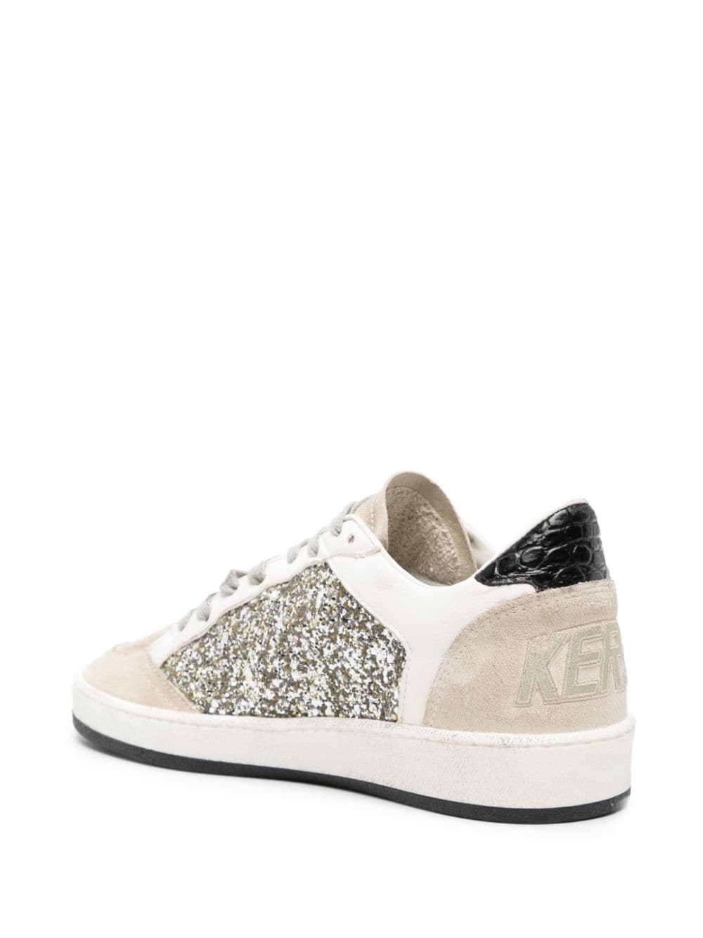 Shop Golden Goose Ball Star Glitter Sneakers In Neutrals