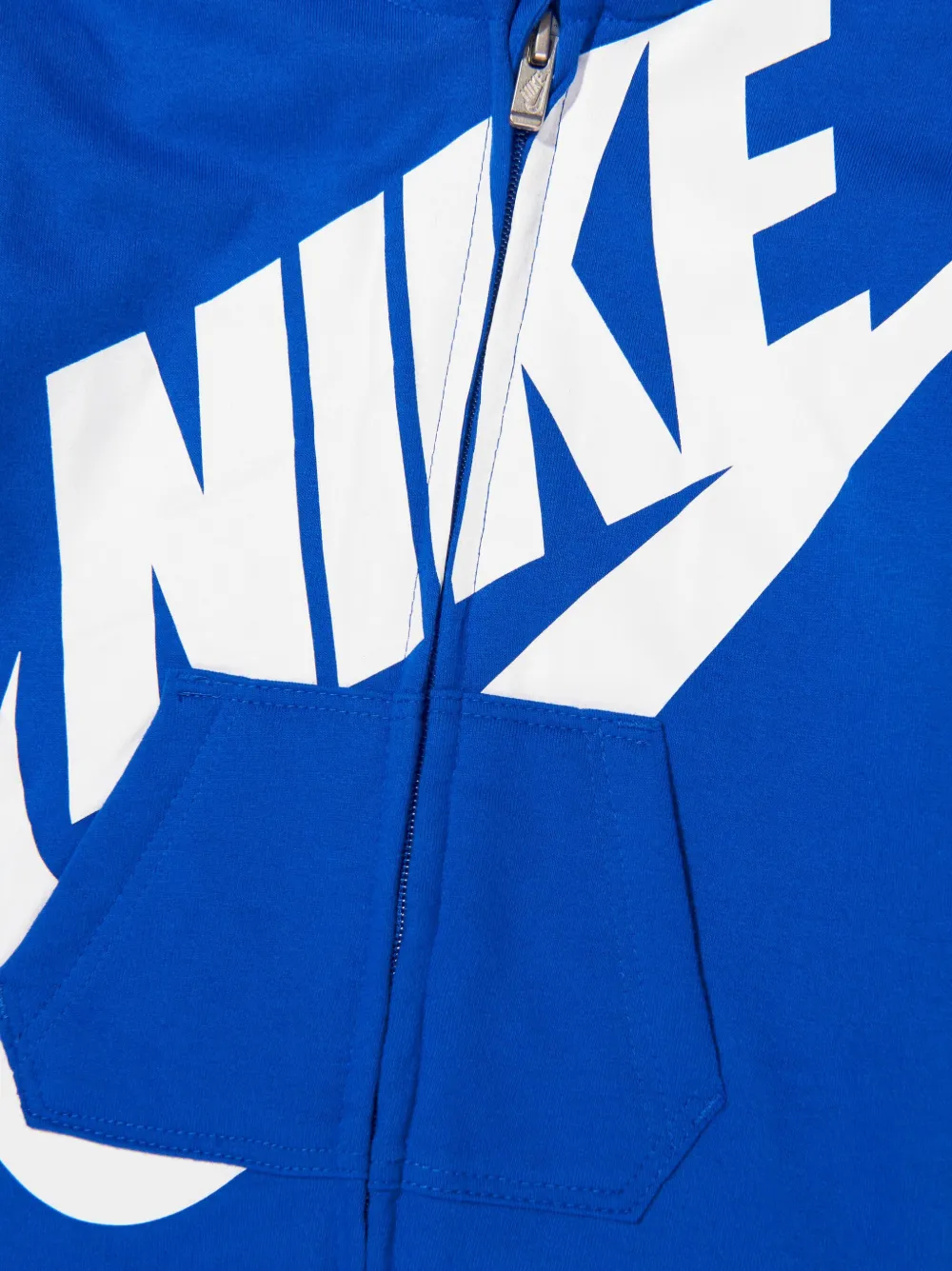 Nike Kids Romper met logoprint en capuchon Blauw